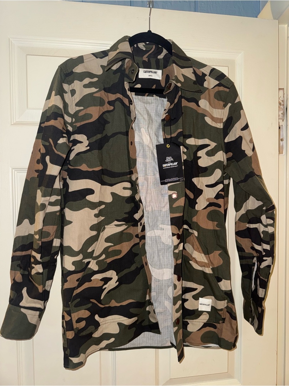 Caterpillar Green Brown Tan Black Camo Shirt